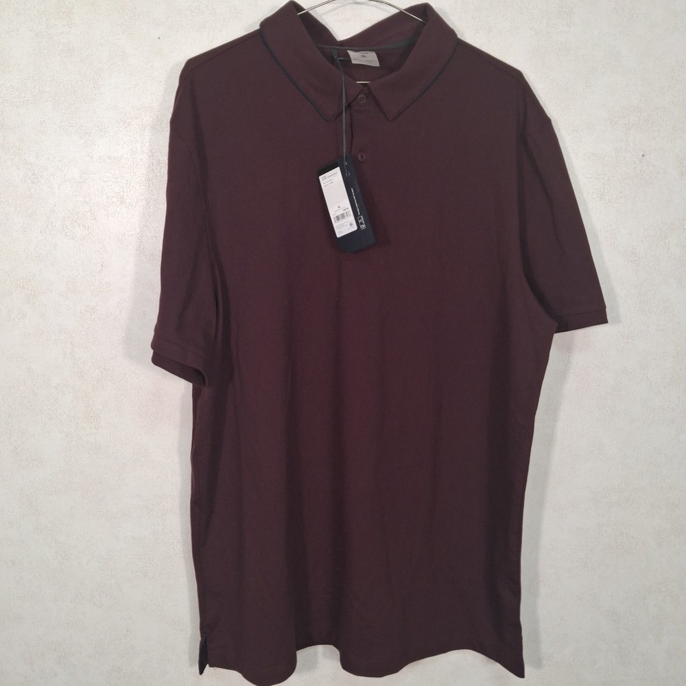 VRST Club Short Sleeve Polo Mens XL Burgundy Plum Moisture Wicking Stretch